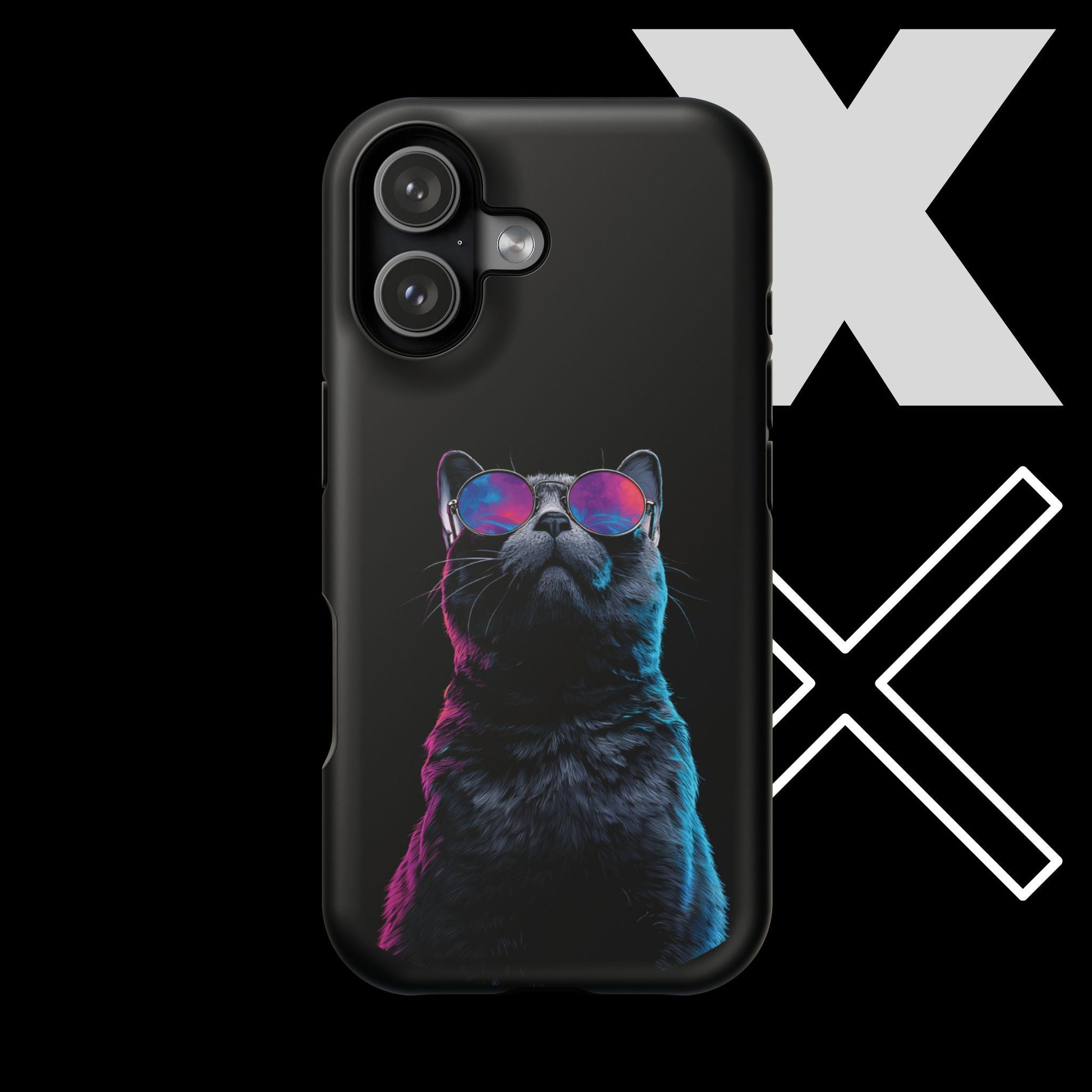 Black Neon Cat iPhone Case