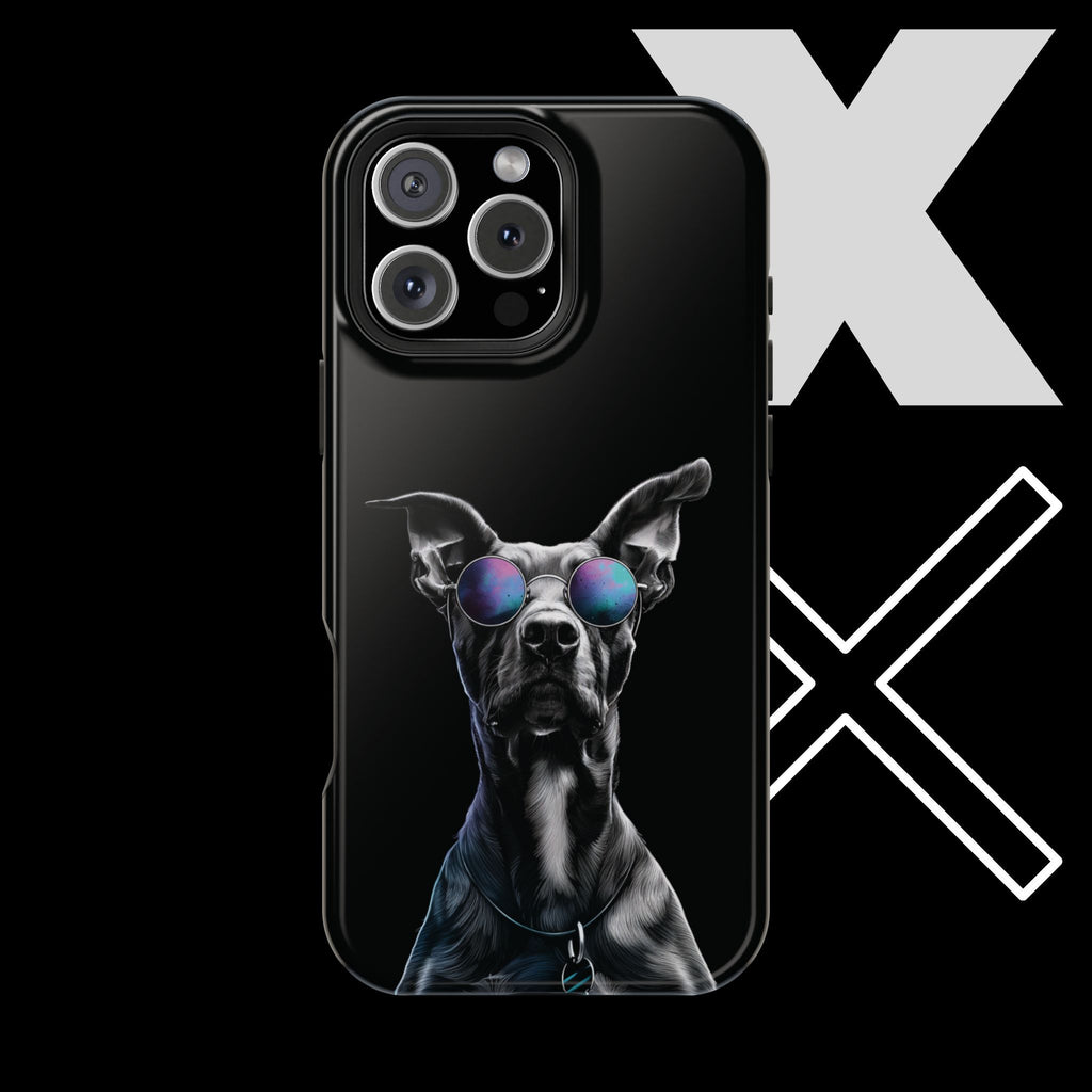 Black Neon Dog iPhone Case