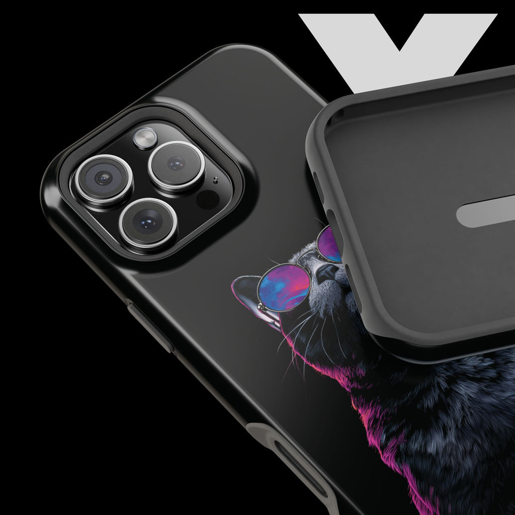 Black Neon Cat iPhone Case