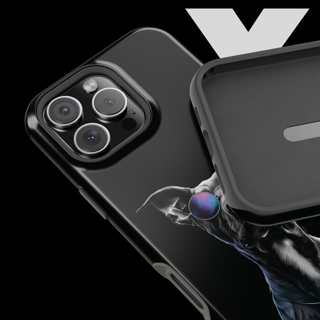 Black Neon Dog iPhone Case