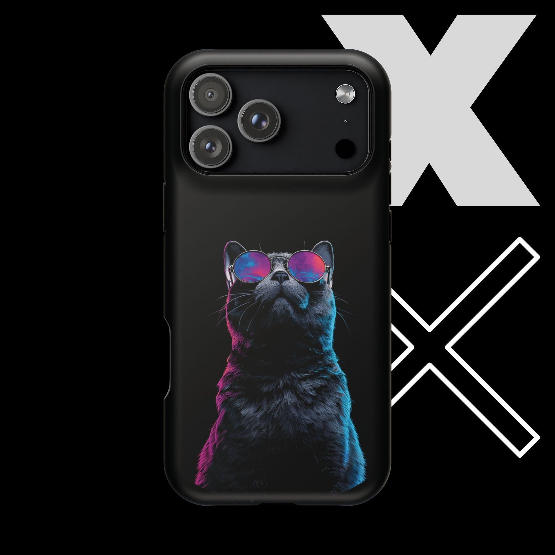 Black Neon Cat iPhone Case