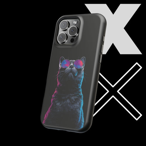 Black Neon Cat iPhone Case