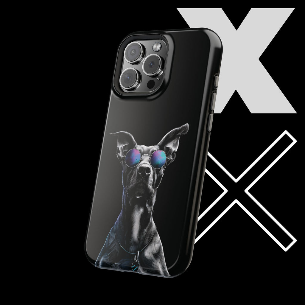 Black Neon Dog iPhone Case