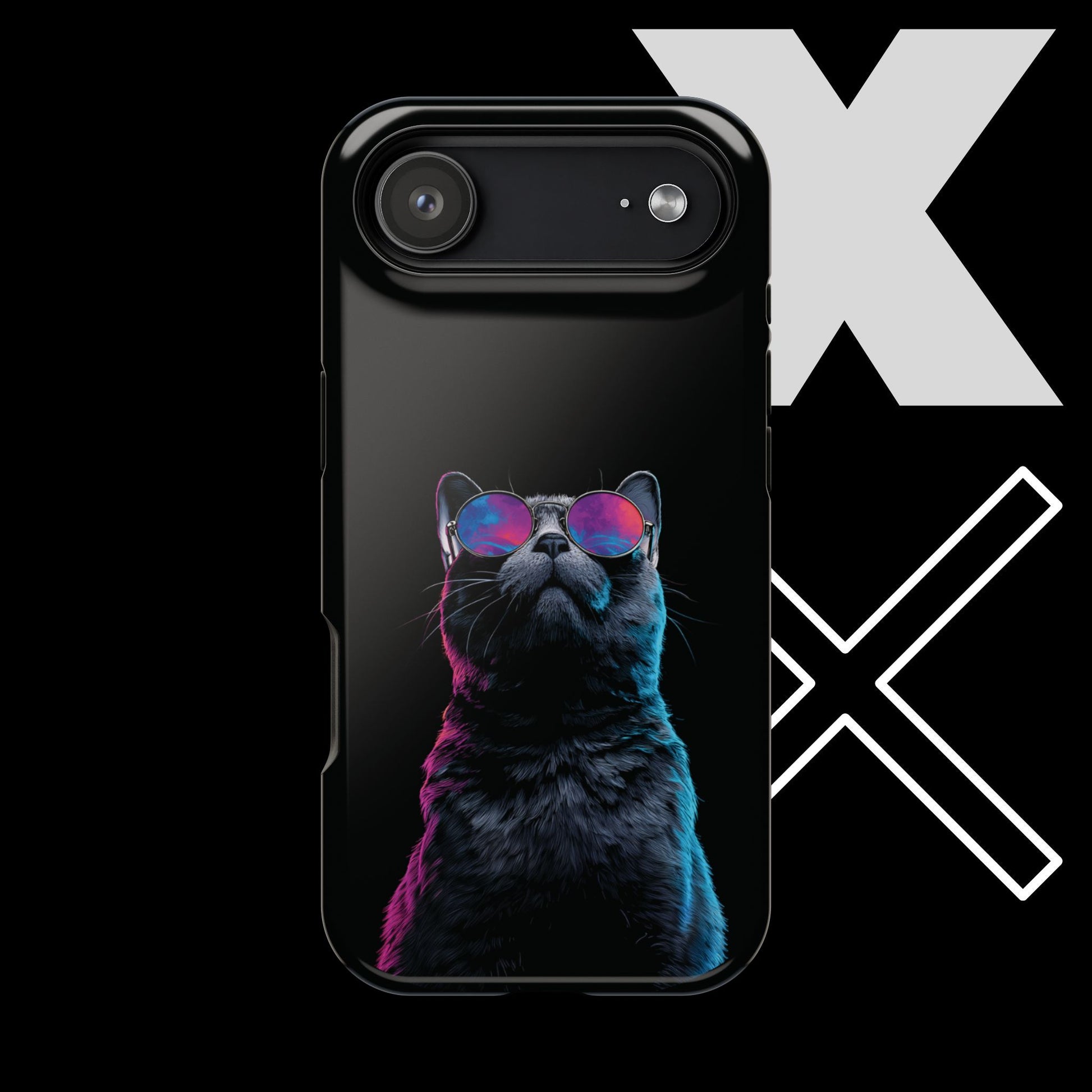 Black Neon Cat iPhone Case