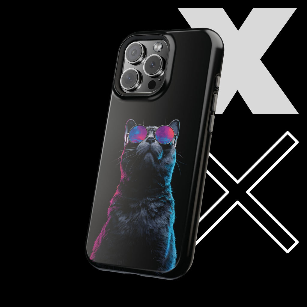 Black Neon Cat iPhone Case