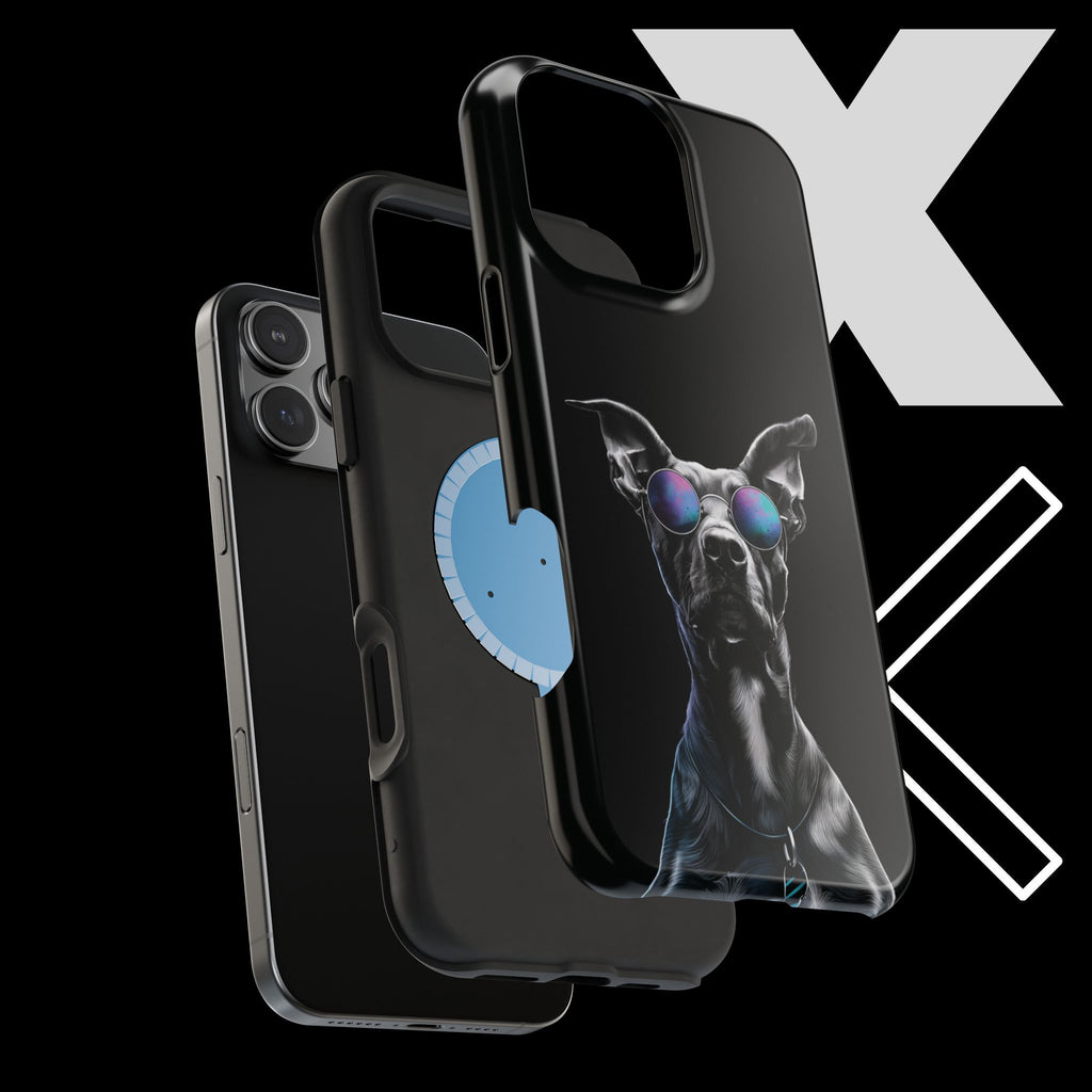 Black Neon Dog iPhone Case