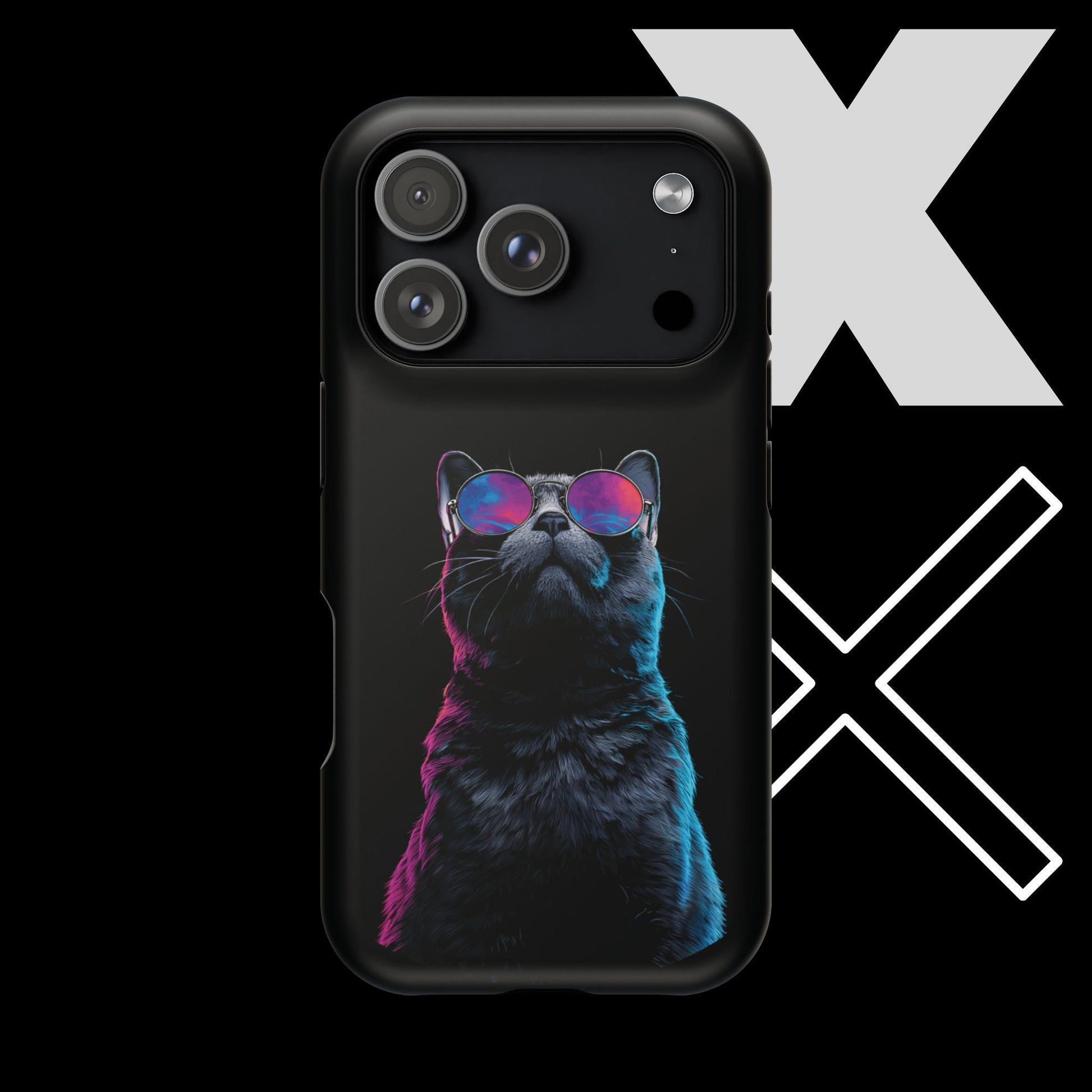 Black Neon Cat iPhone Case