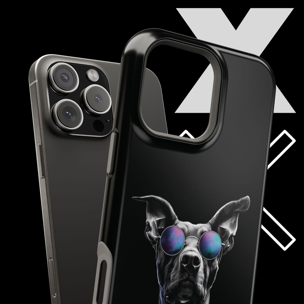 Black Neon Dog iPhone Case