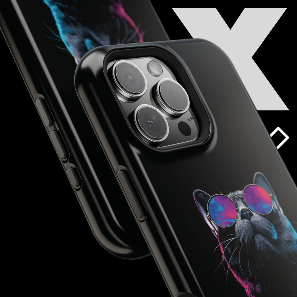 Black Neon Cat iPhone Case
