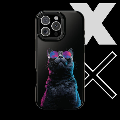 Black Neon Cat iPhone Case