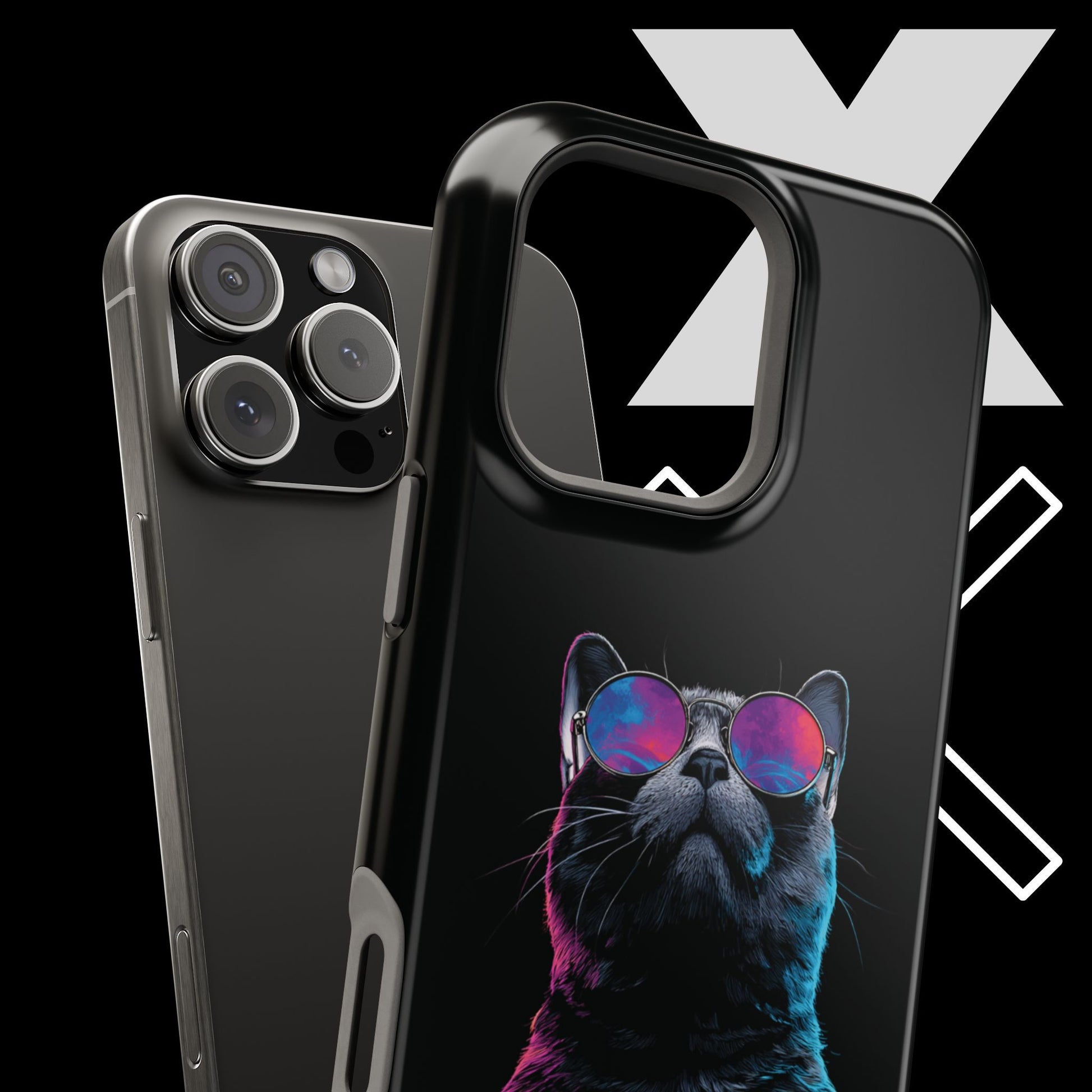 Black Neon Cat iPhone Case