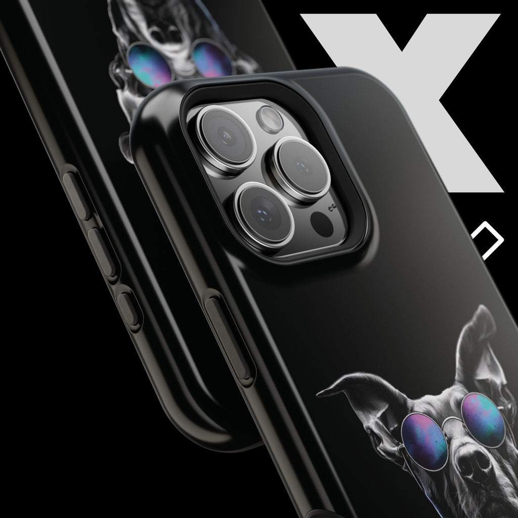 Black Neon Dog iPhone Case