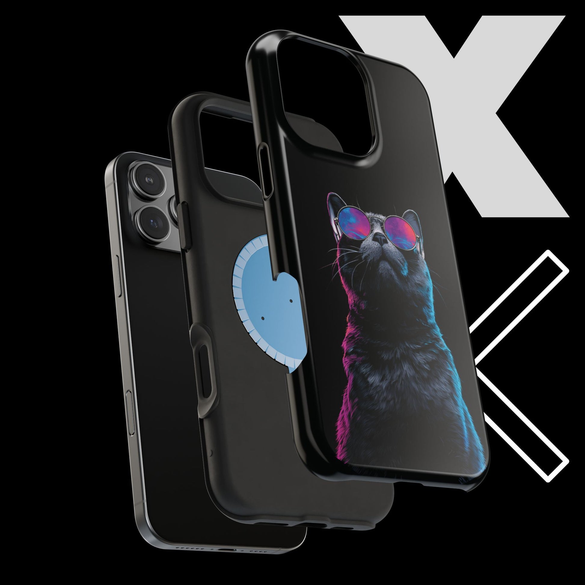 Black Neon Cat iPhone Case