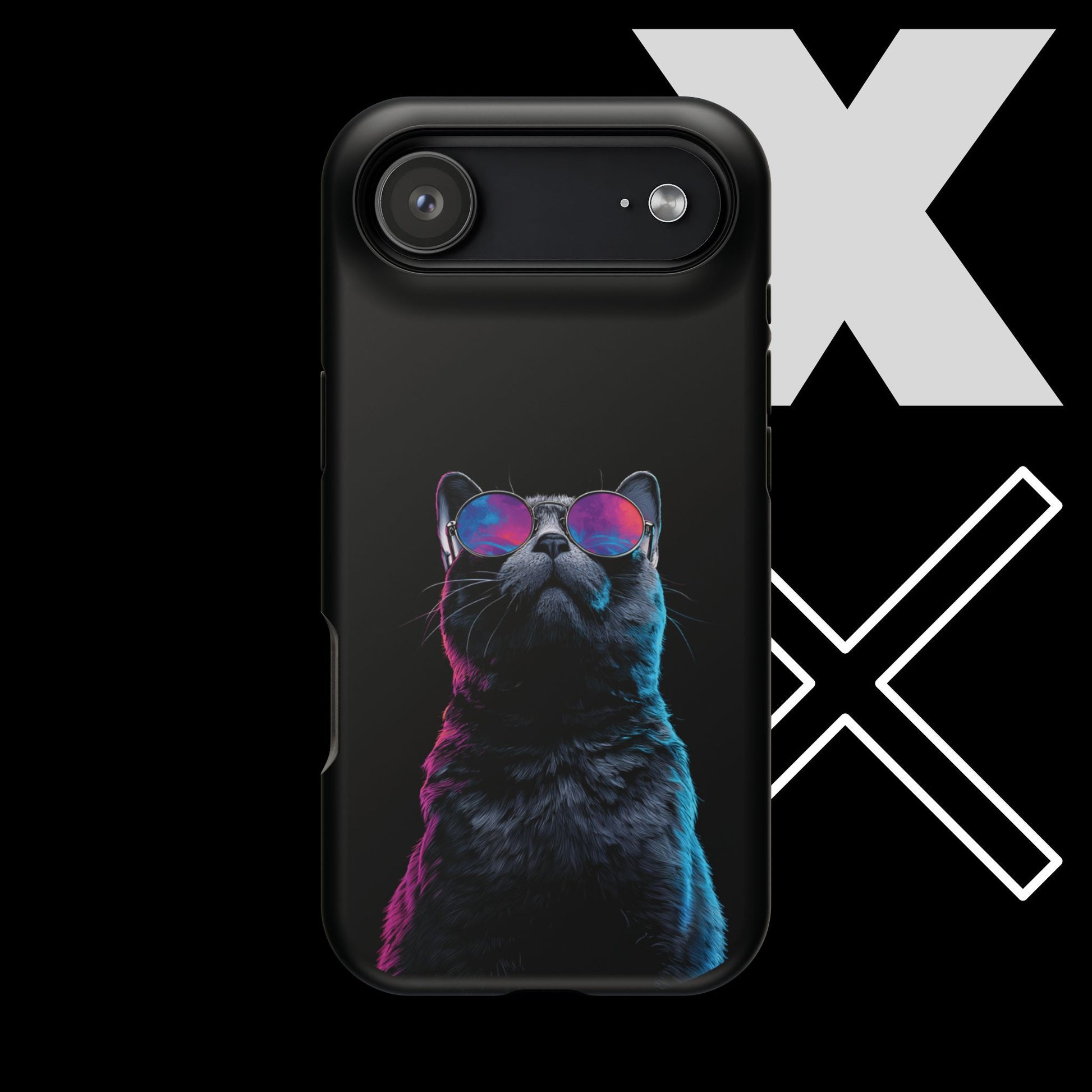 Black Neon Cat iPhone Case