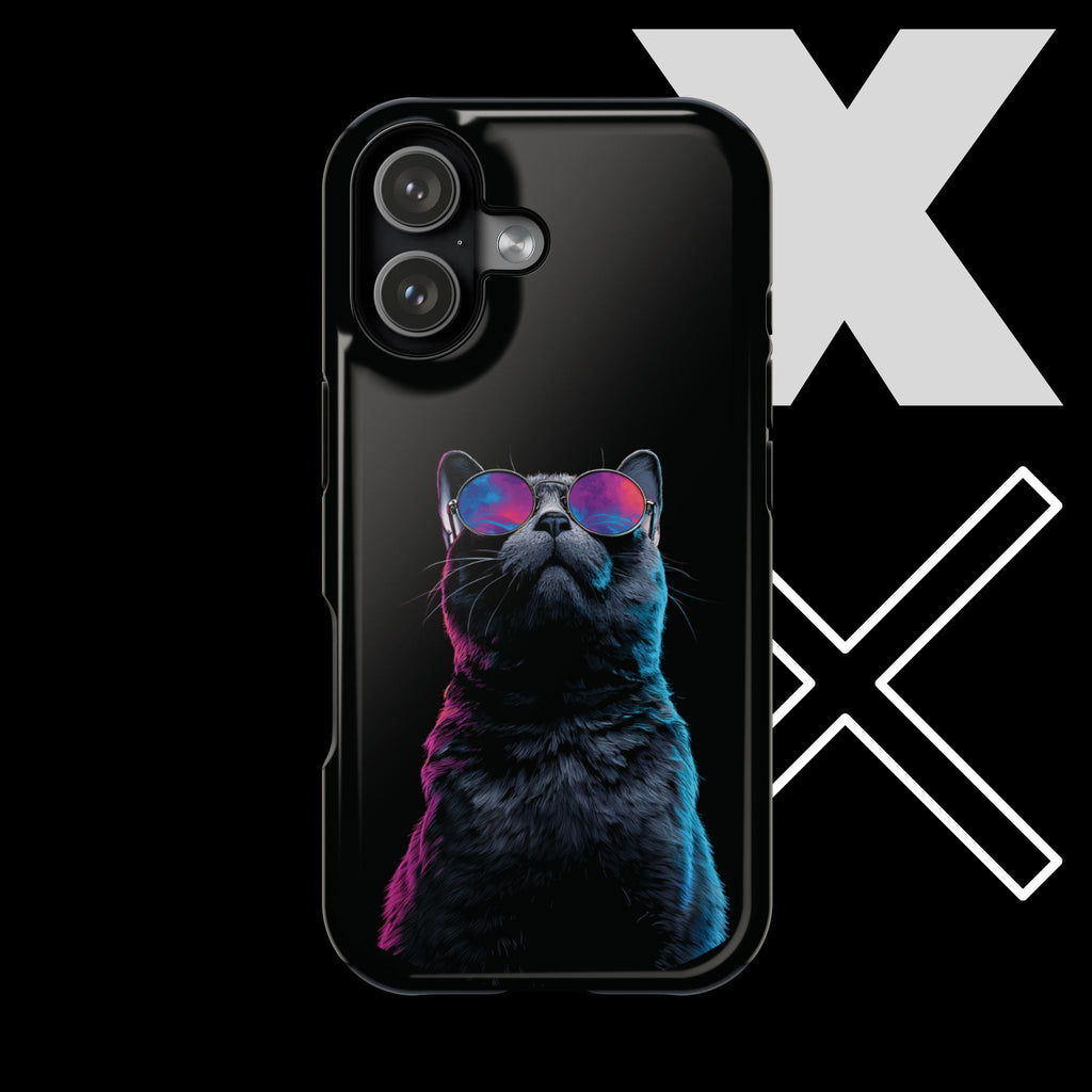 Black Neon Cat iPhone Case