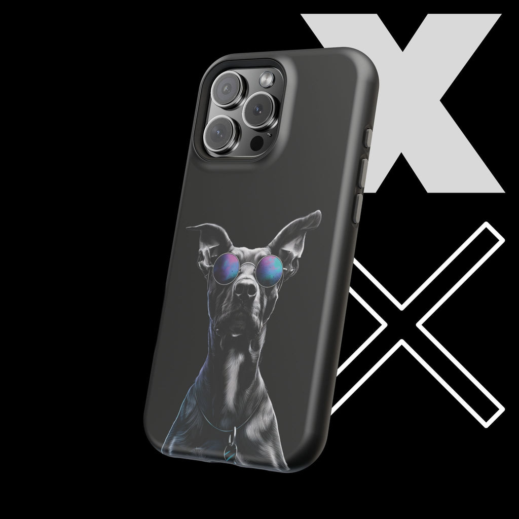 Black Neon Dog iPhone Case